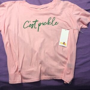 New Rally Club C’est Pickle pink tee shirt XL